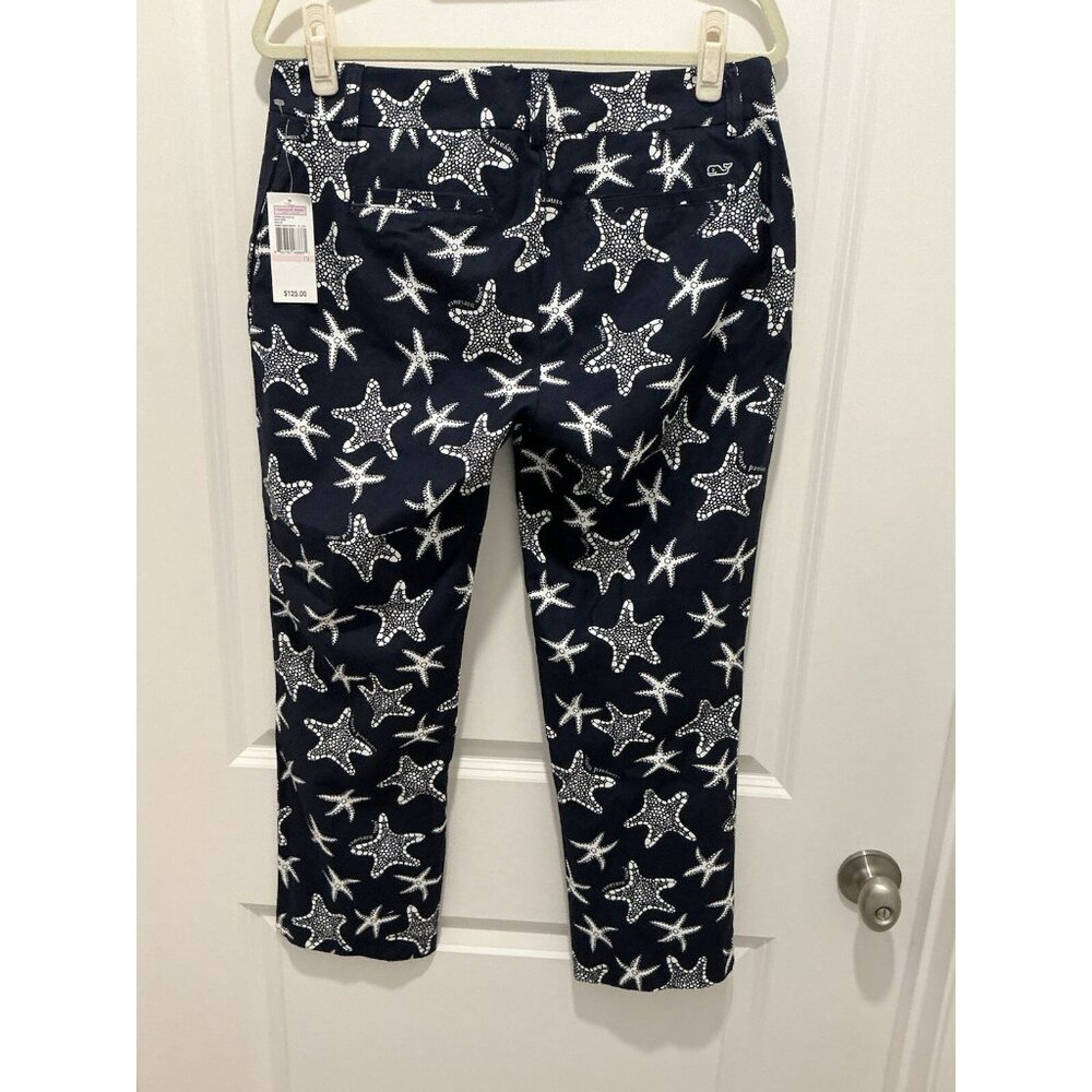 Vineyard Vines By Shep And Ian Cove Capri Size 10 Women’s Navy Starfish NWT - Picture 4 of 10